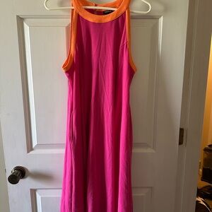 Torrid Pink and Orange Midi Dress